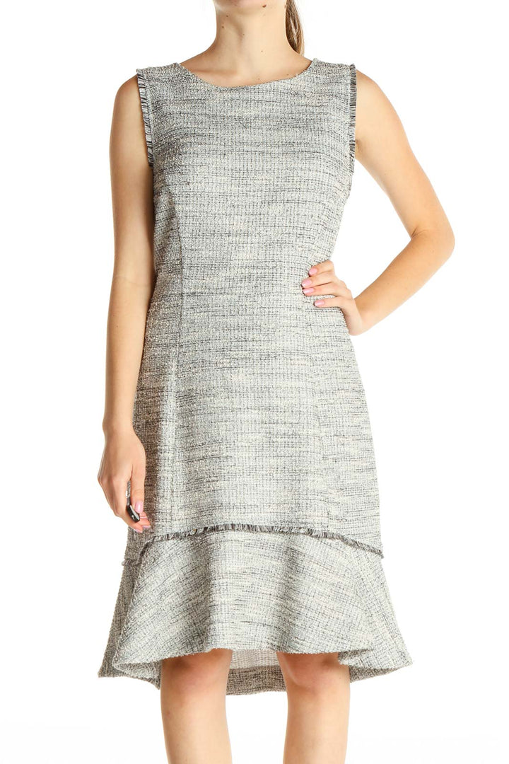 Gray Work Sheath Dress