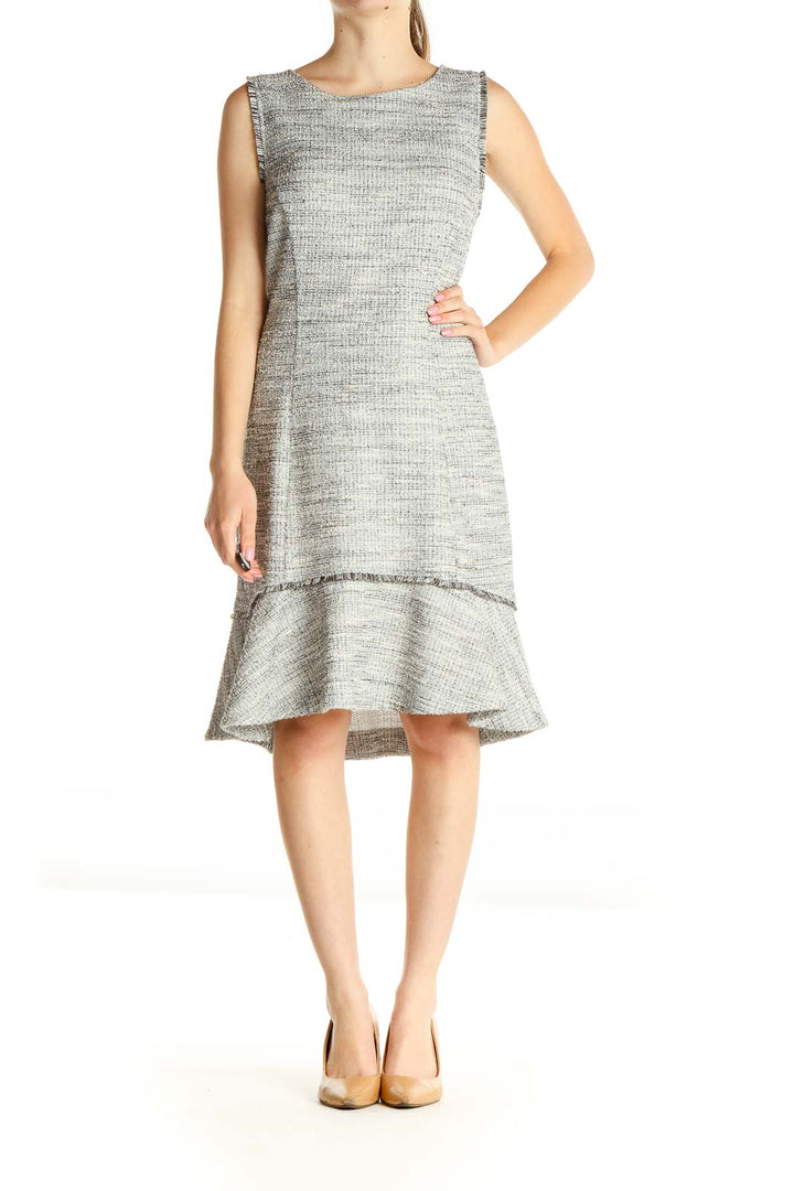 Gray Work Sheath Dress