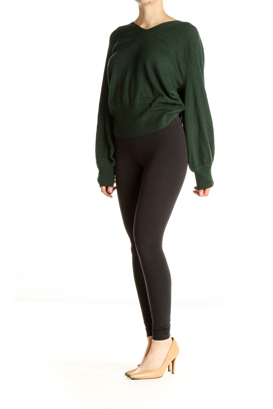 Green Solid Classic Sweater