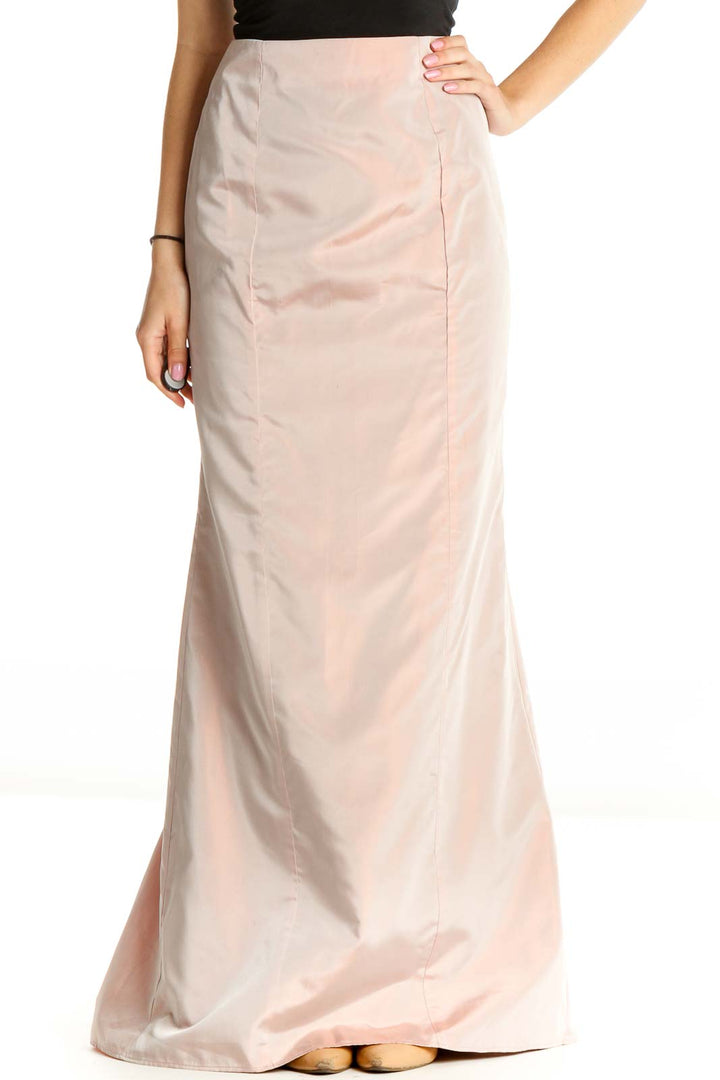 Pink Retro Floor-length Skirt