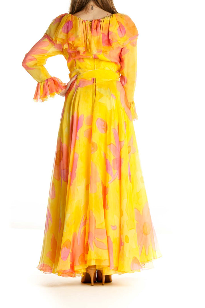 Yellow Floral Retro Fit & Flare Dress