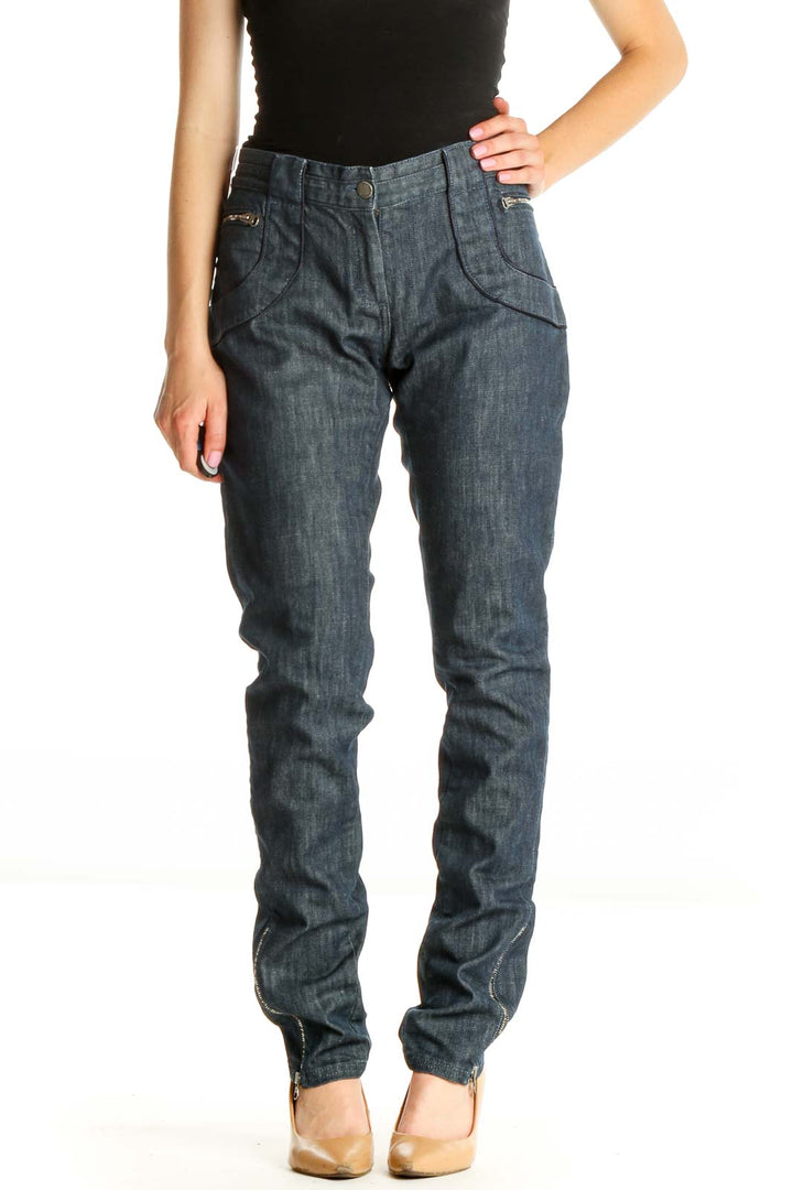 Gray Straight Leg Jeans