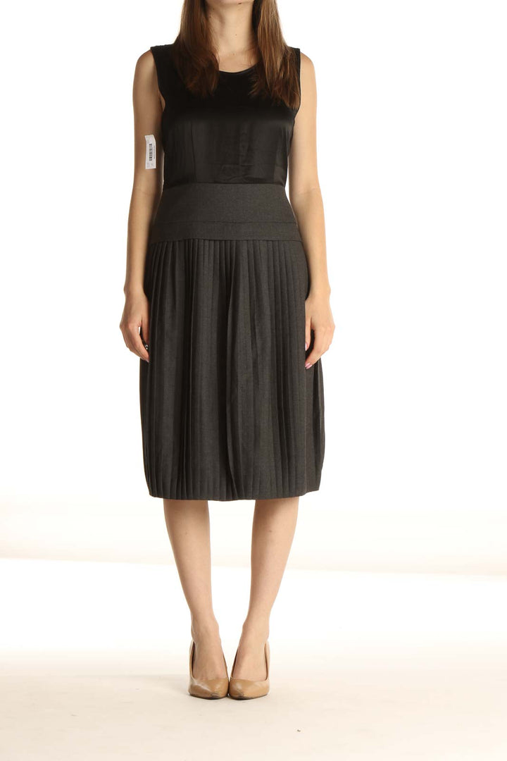 Black Solid Work Dress