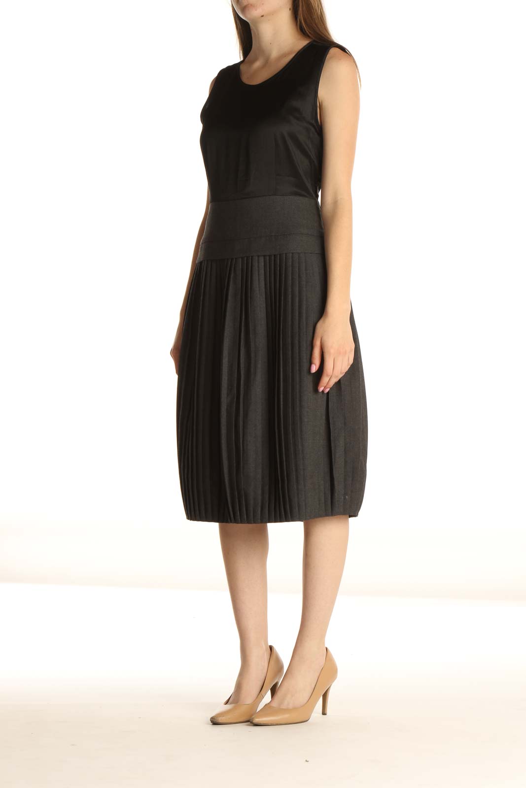 Black Solid Work Dress