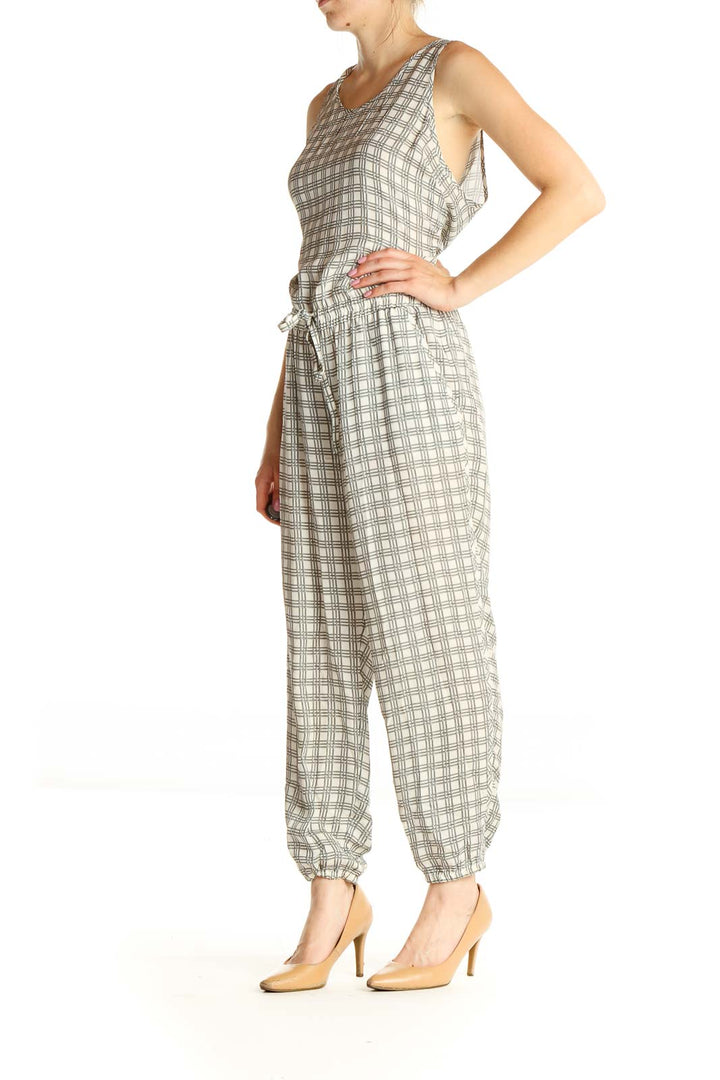 Gray Checkered Jumpsuit