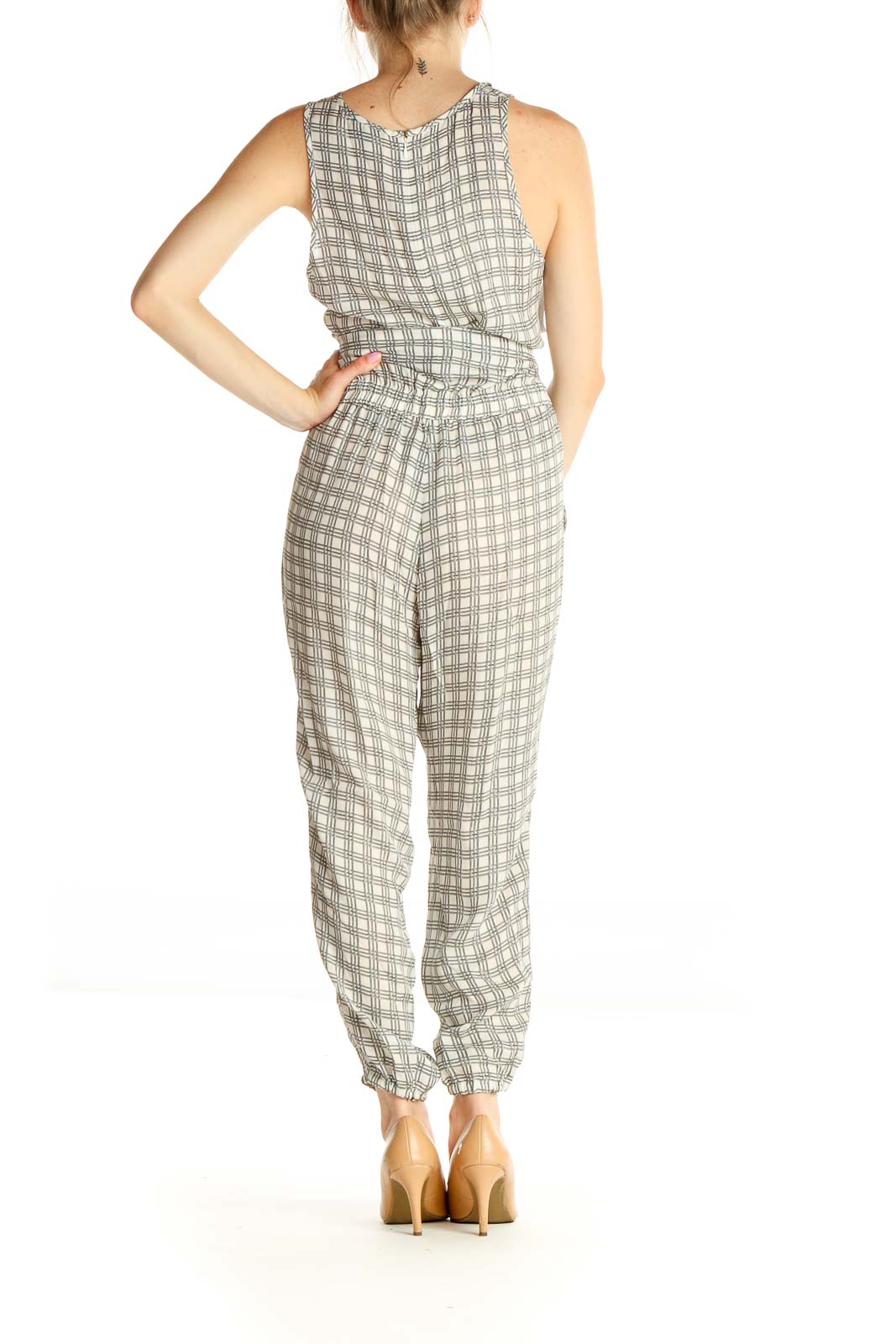 Gray Checkered Jumpsuit