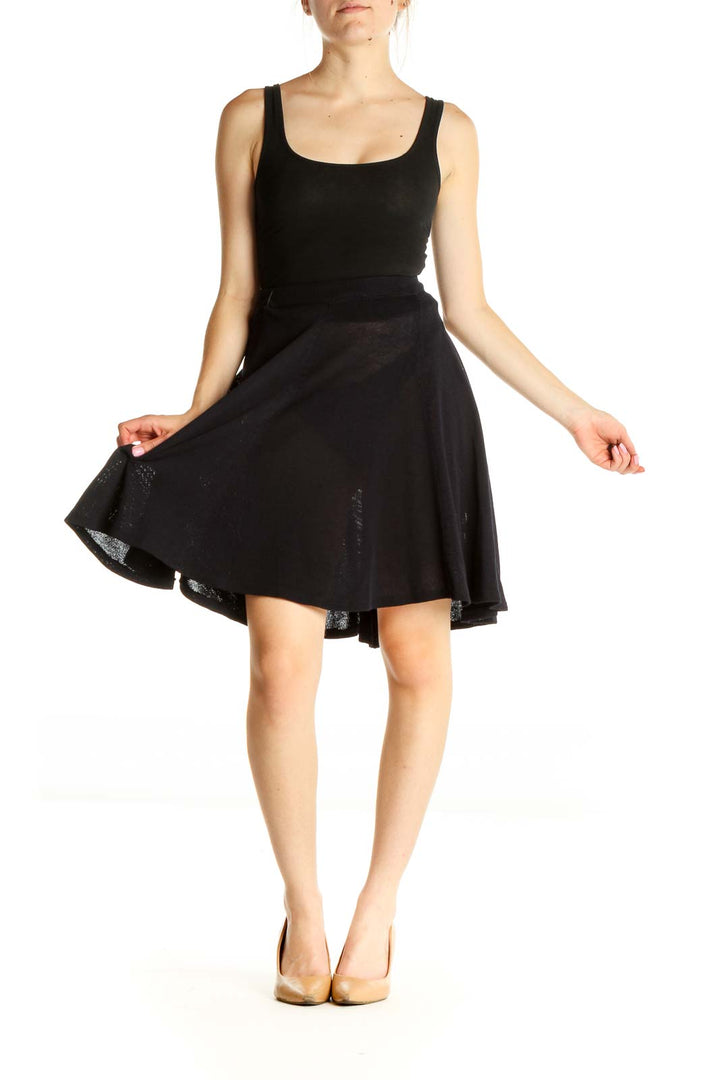 Black All Day Wear A-Line Skirt