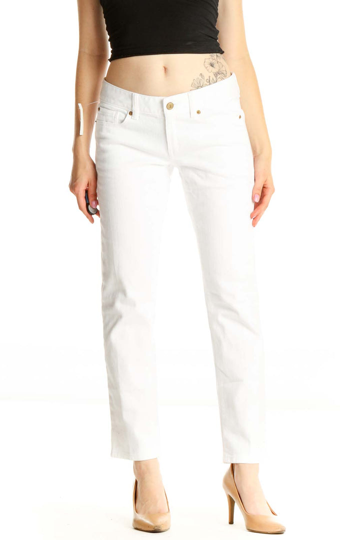 White Straight Leg Jeans