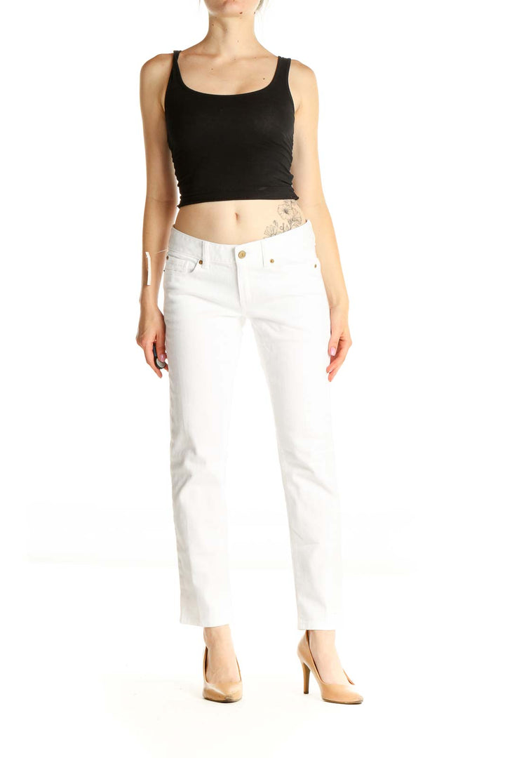 White Straight Leg Jeans