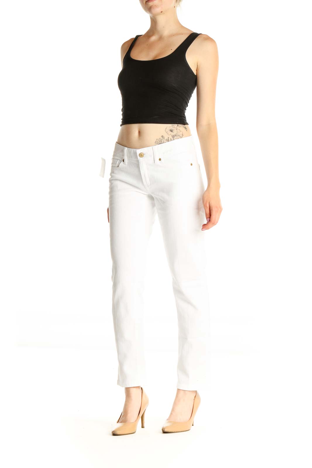 White Straight Leg Jeans