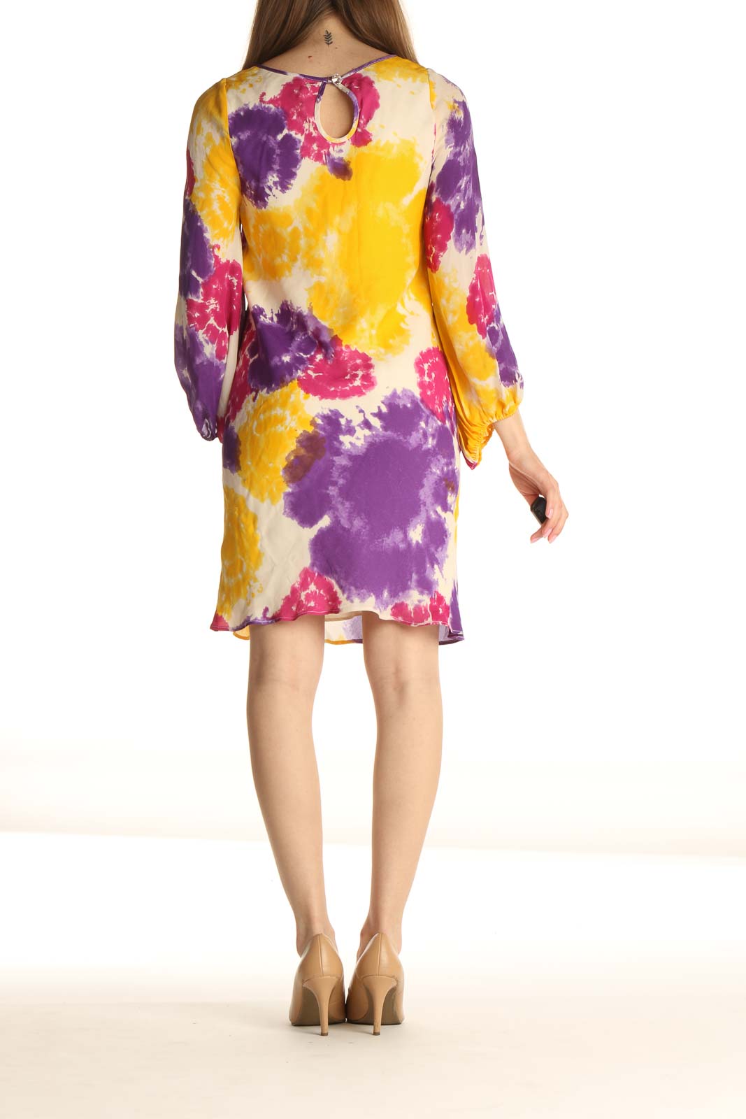 Purple Printed Day Sheath Dress