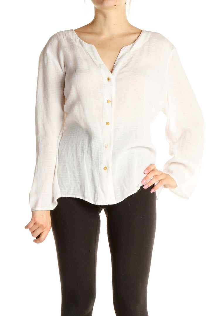 White Solid All Day Wear Blouse