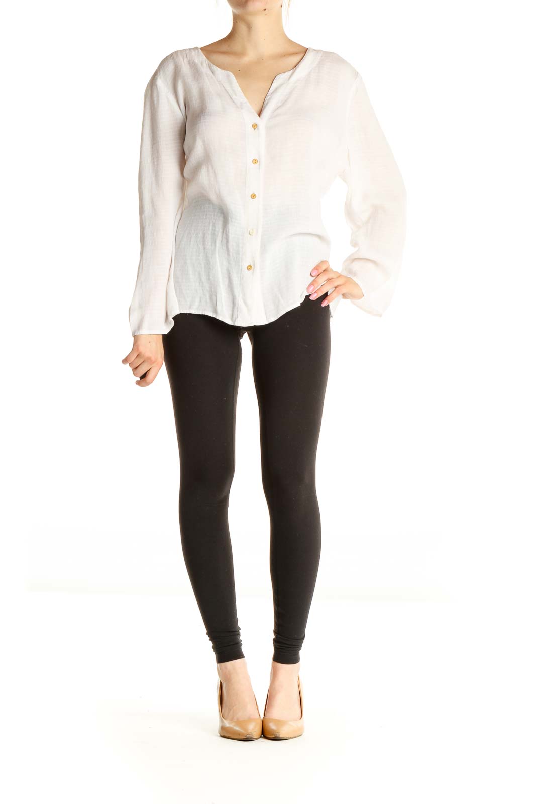 White Solid All Day Wear Blouse