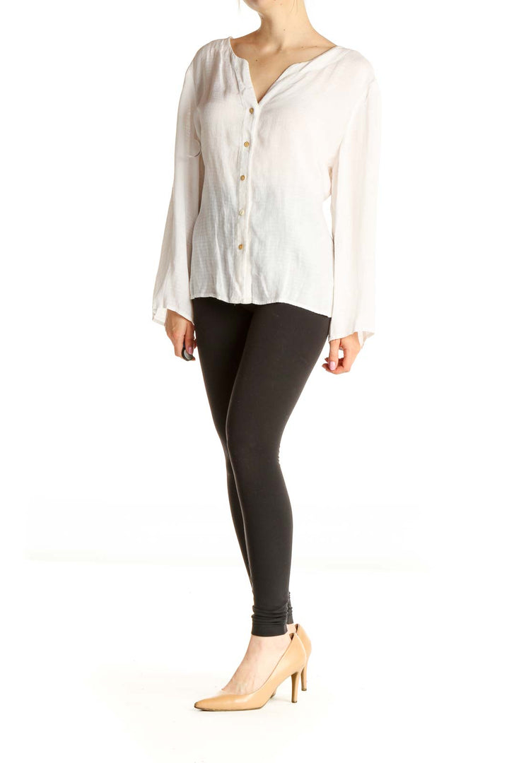 White Solid All Day Wear Blouse