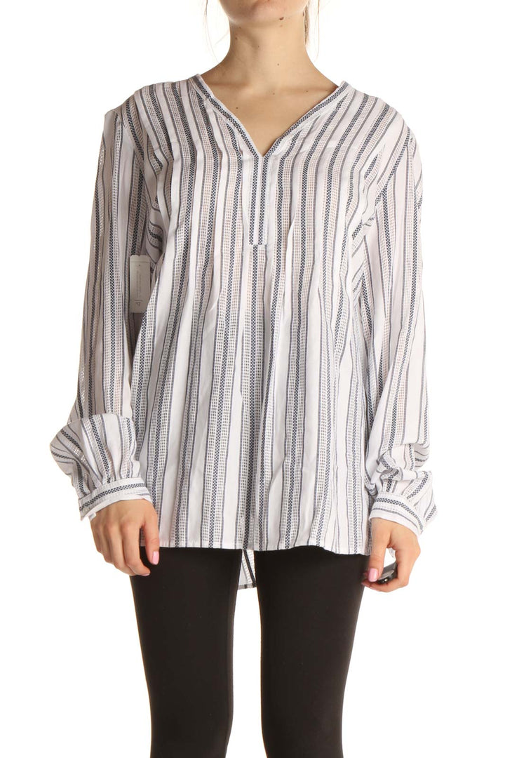 White Striped Brunch Blouse