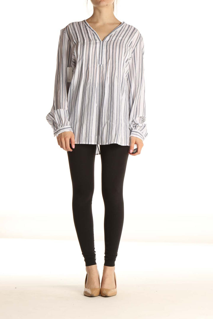 White Striped Brunch Blouse