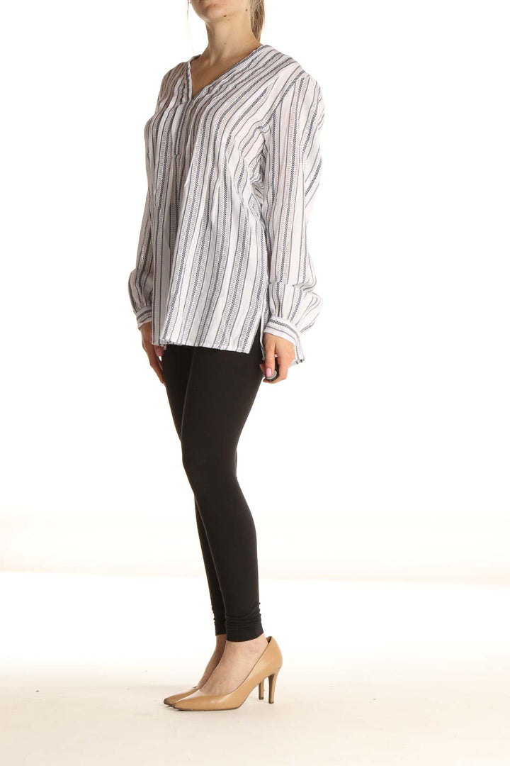 White Striped Brunch Blouse