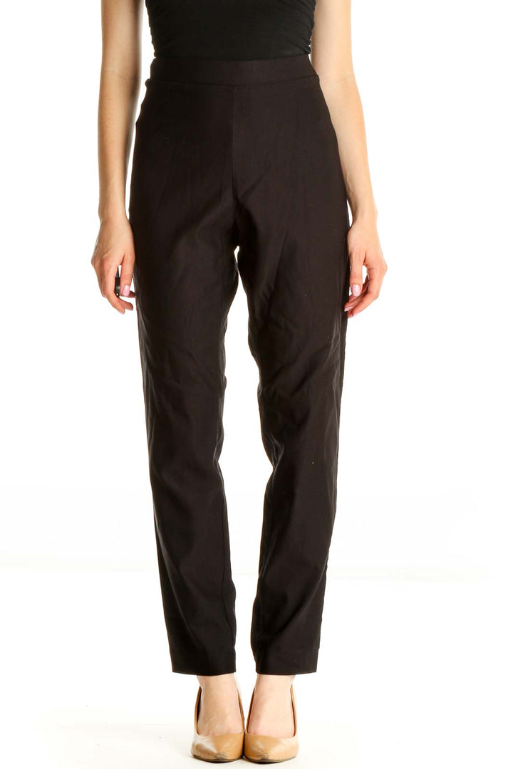 Black Solid All Day Wear Trousers