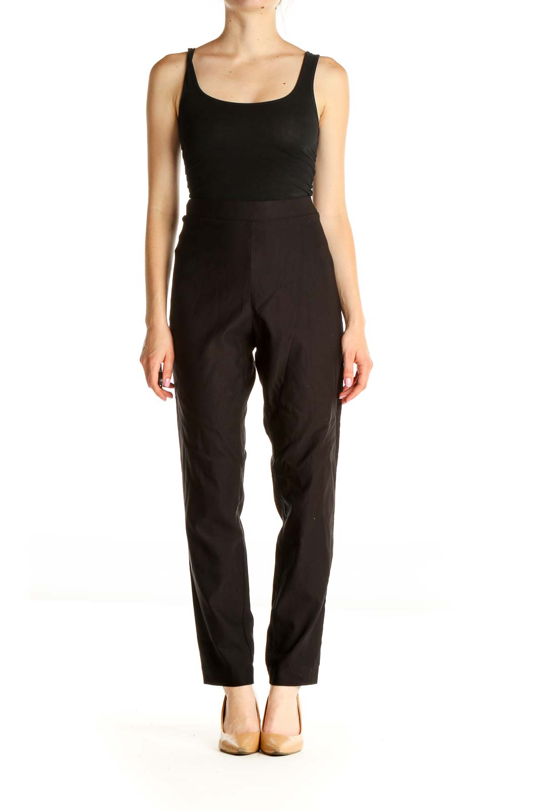 Black Solid All Day Wear Trousers