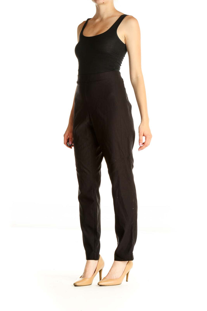 Black Solid All Day Wear Trousers