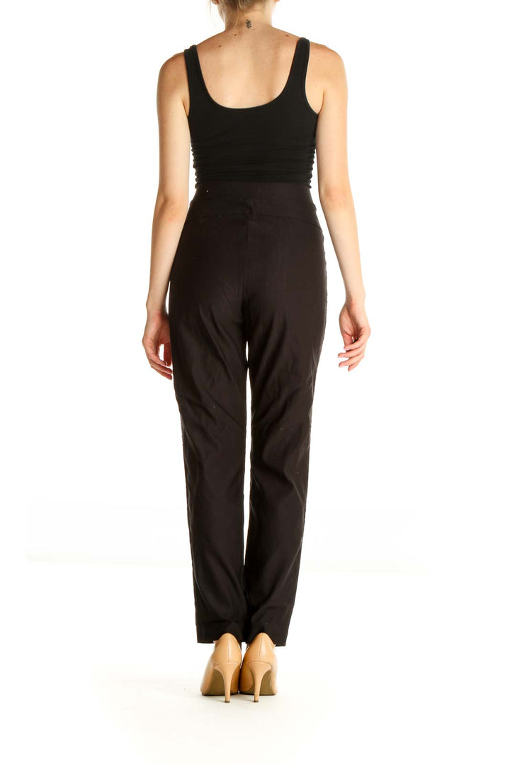 Black Solid All Day Wear Trousers