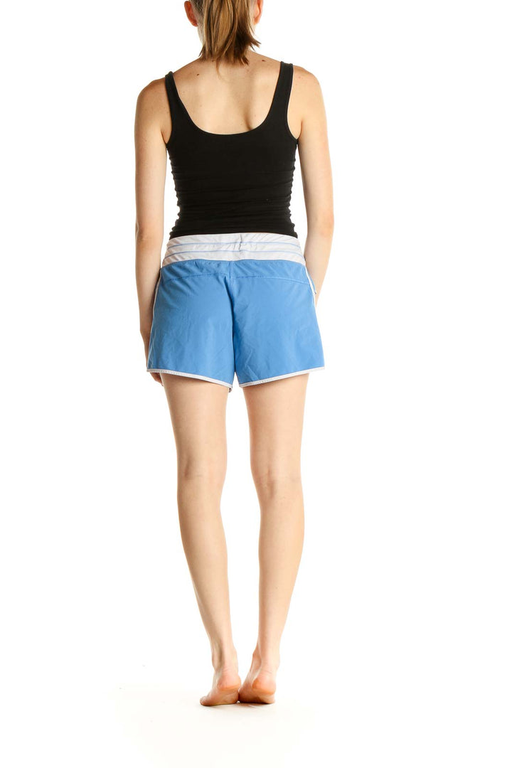 White Colorblock Activewear Shorts