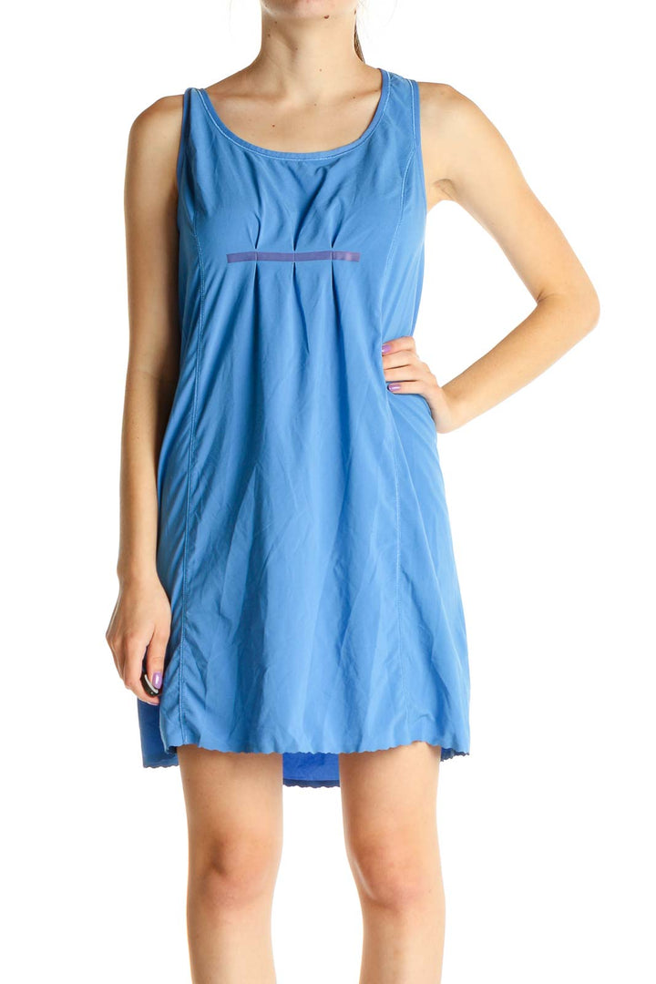 Blue Solid Activewear Dress