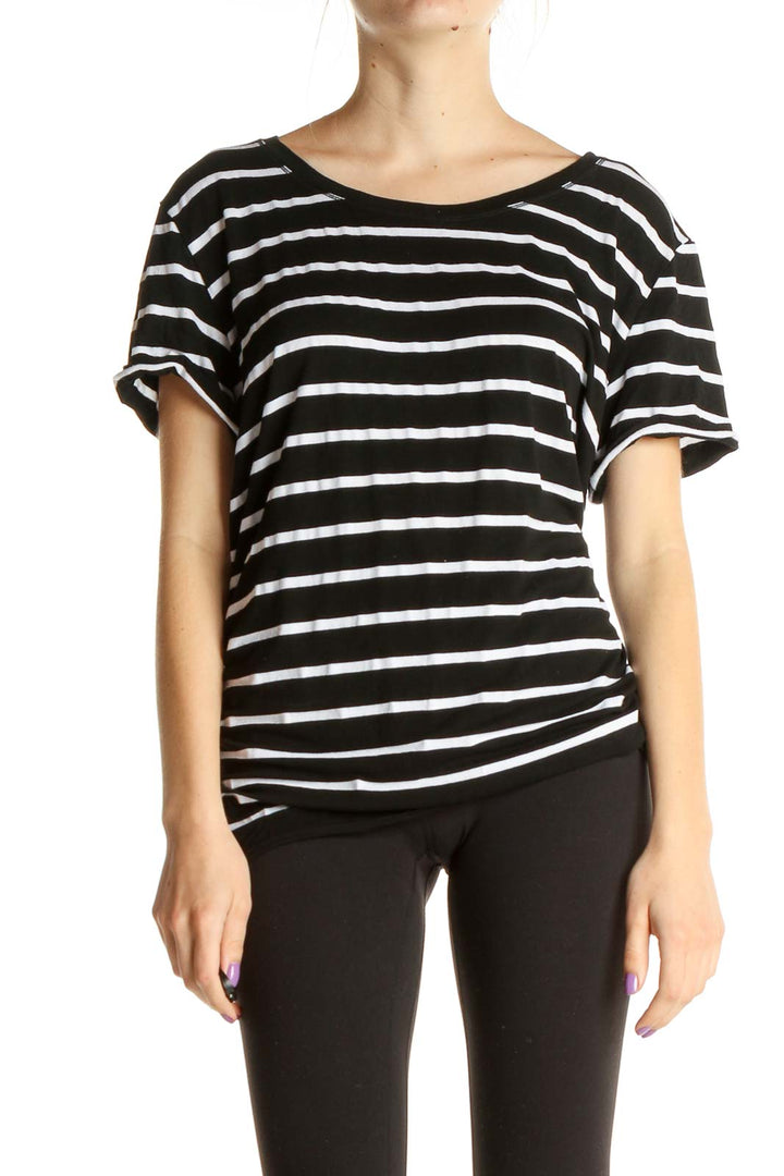 Black Striped All Day Wear T-Shirt