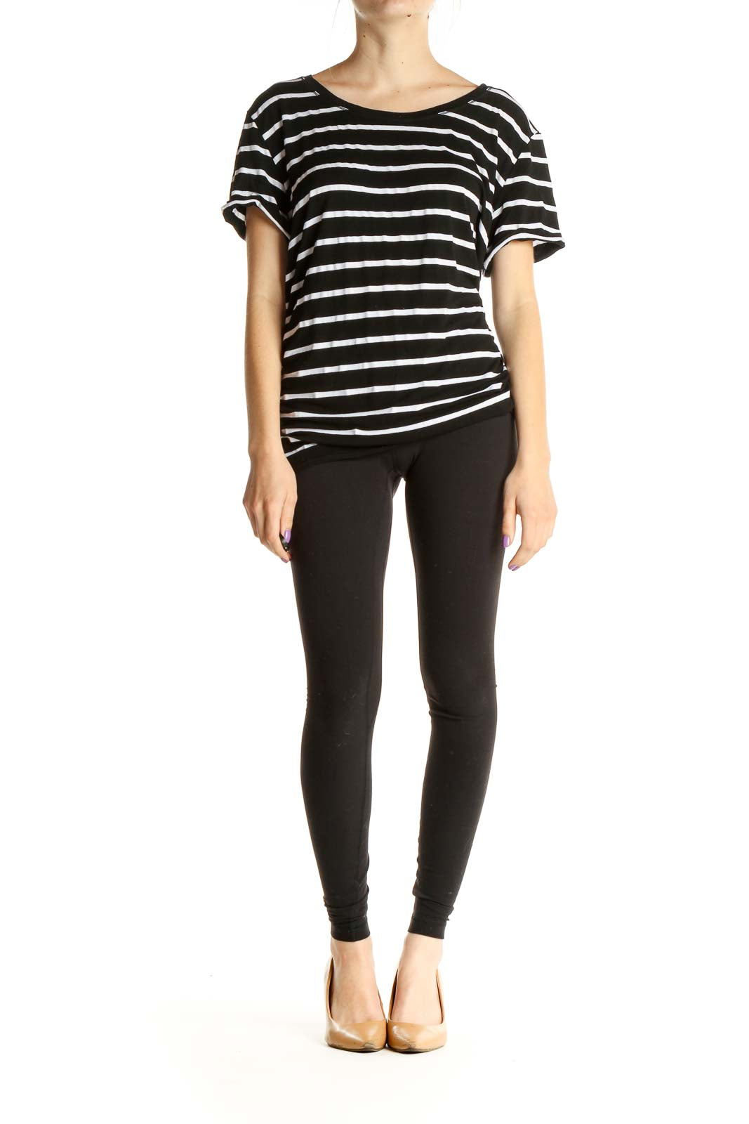 Black Striped All Day Wear T-Shirt