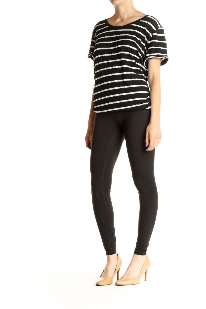 Black Striped All Day Wear T-Shirt