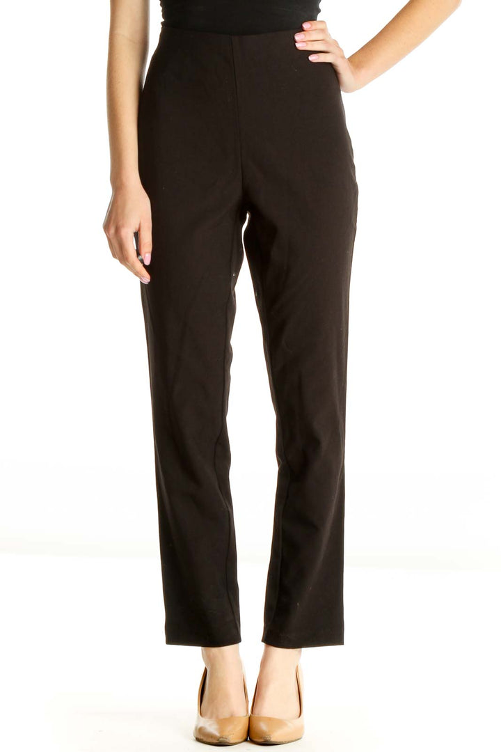 Black Solid All Day Wear Trousers