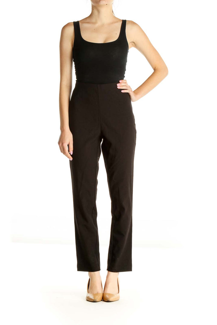 Black Solid All Day Wear Trousers