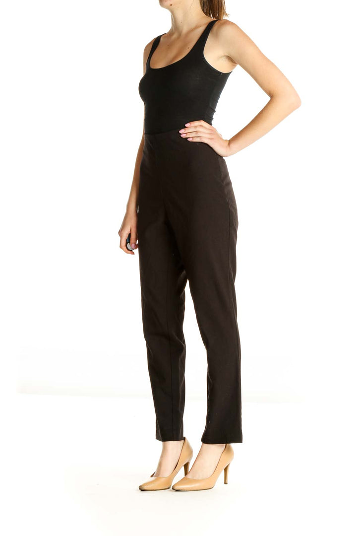 Black Solid All Day Wear Trousers