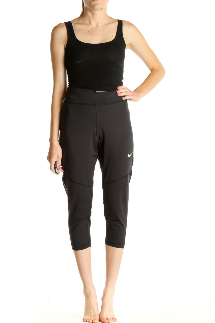 Black Solid Activewear Leggings