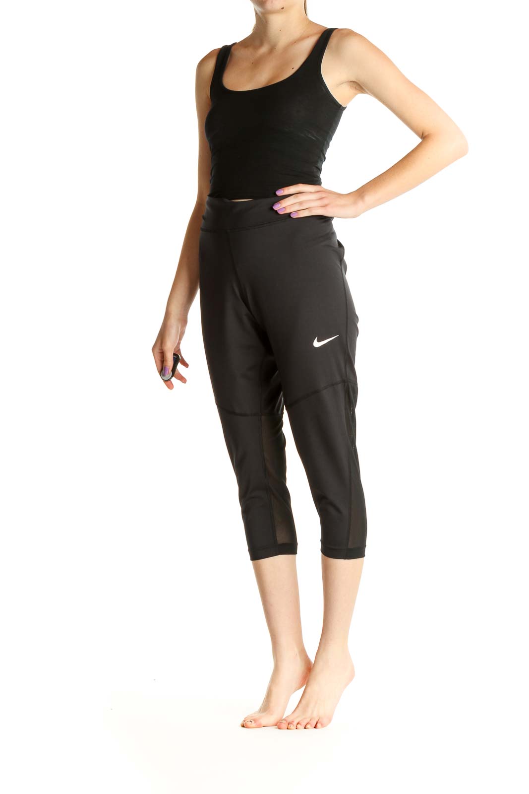 Black Solid Activewear Leggings