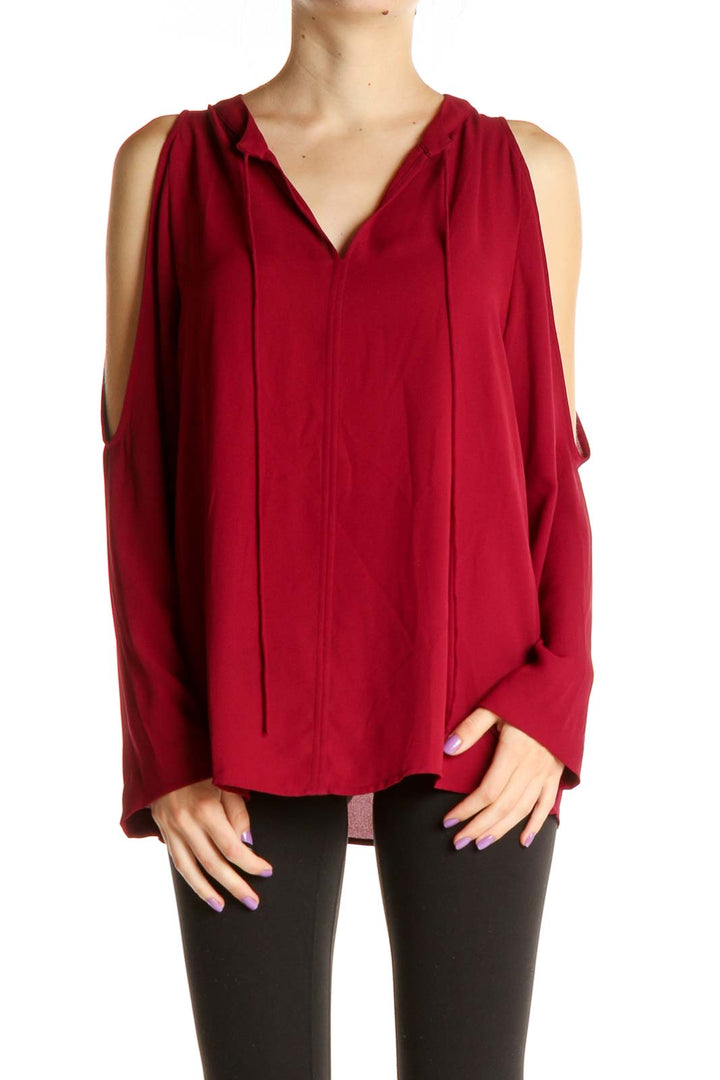 Red Solid All Day Wear Blouse