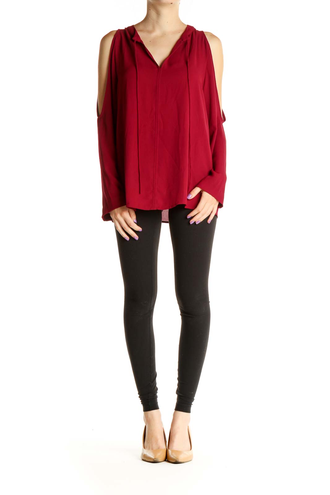 Red Solid All Day Wear Blouse