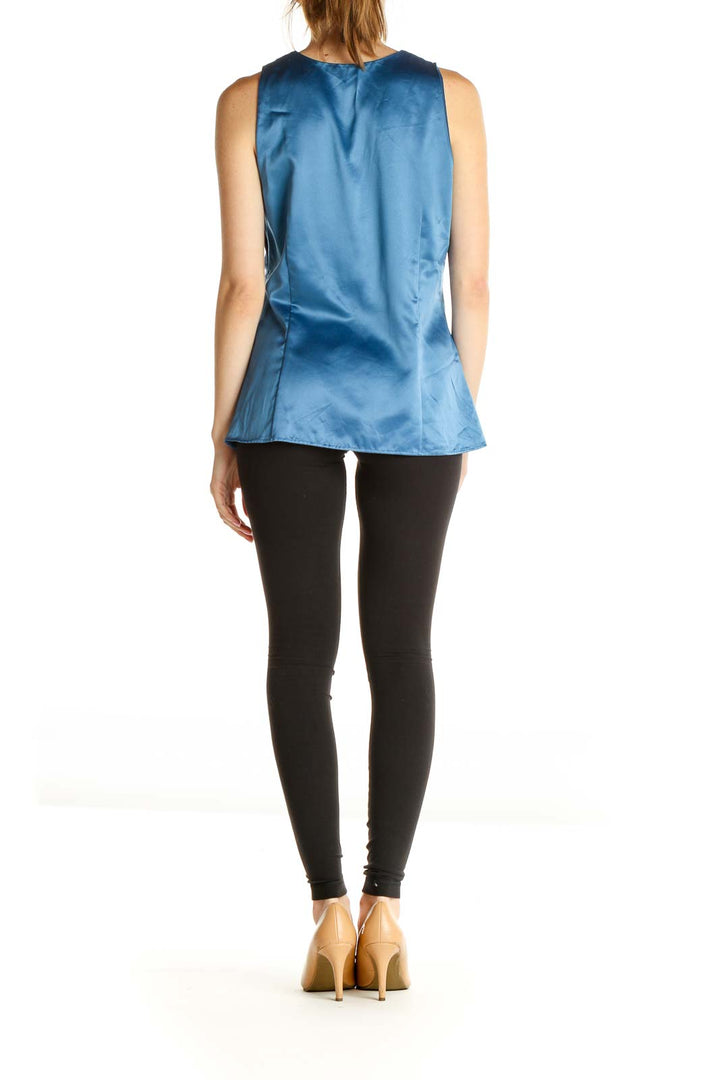 Blue Solid Brunch Blouse