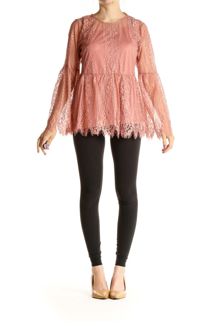 Pink Lace Bohemian Blouse