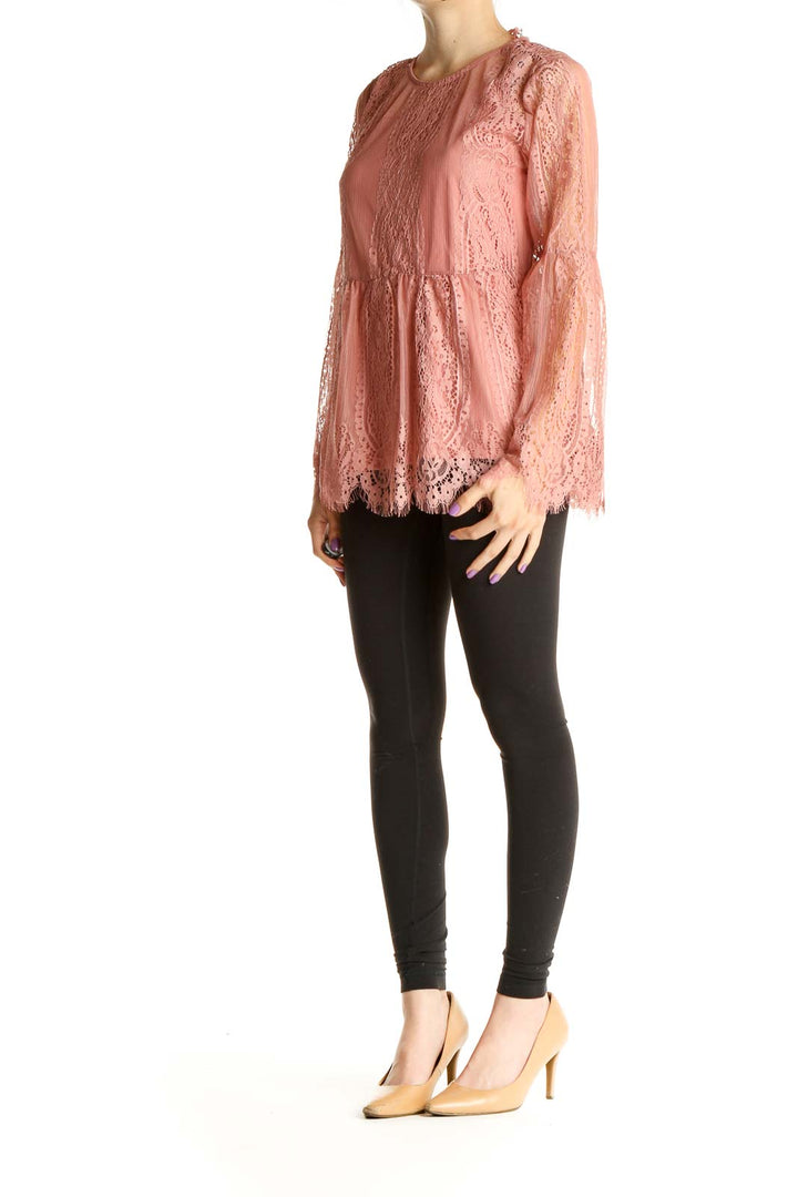 Pink Lace Bohemian Blouse