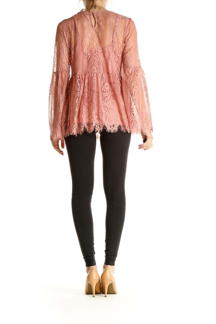 Pink Lace Bohemian Blouse