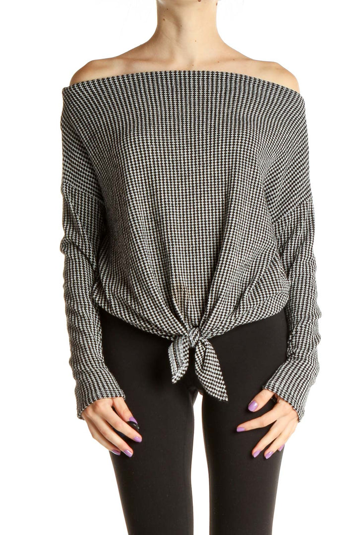 Black Striped Casual Blouse