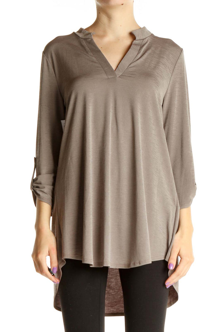 Gray Solid Blouse