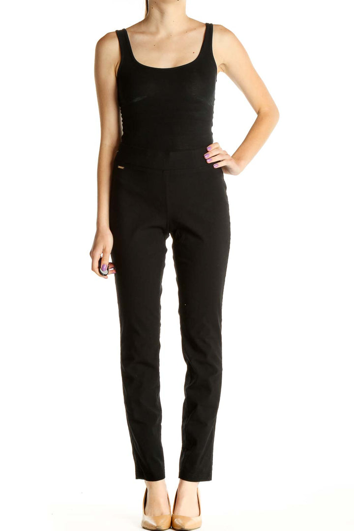 Black Solid All Day Wear Trousers