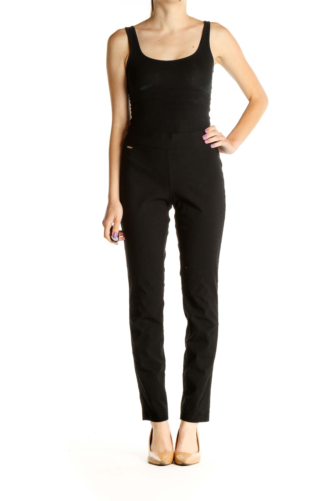 Black Solid All Day Wear Trousers