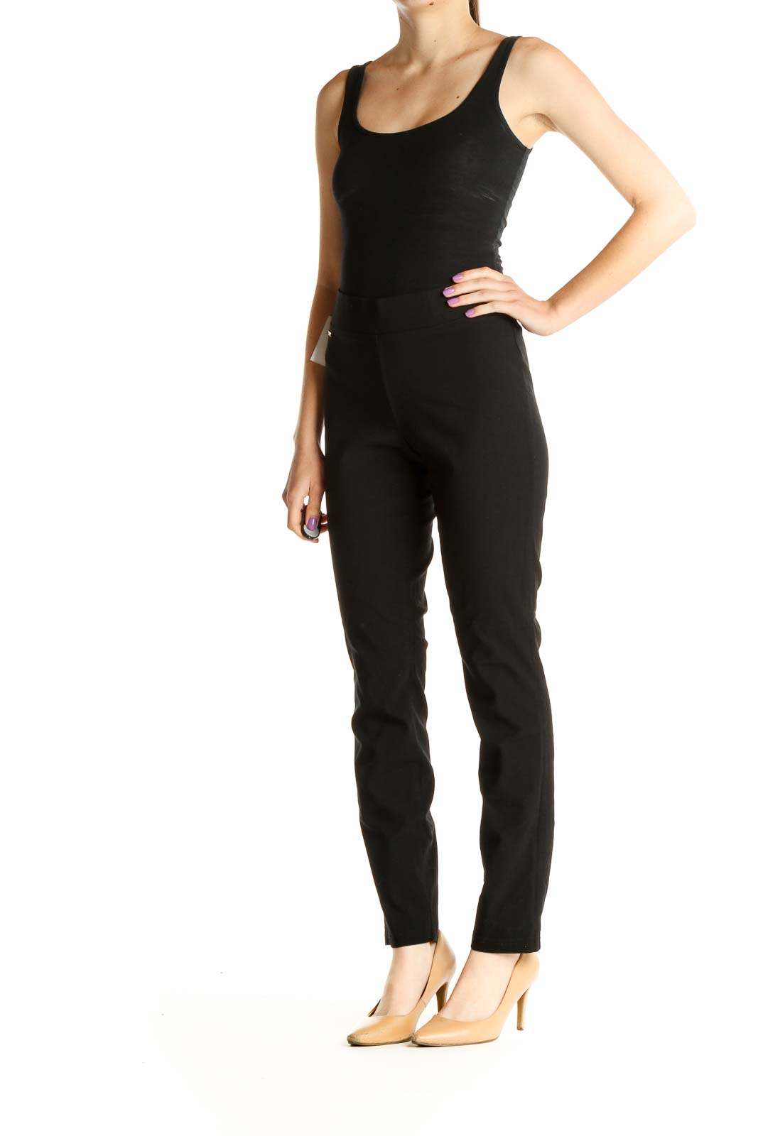 Black Solid All Day Wear Trousers