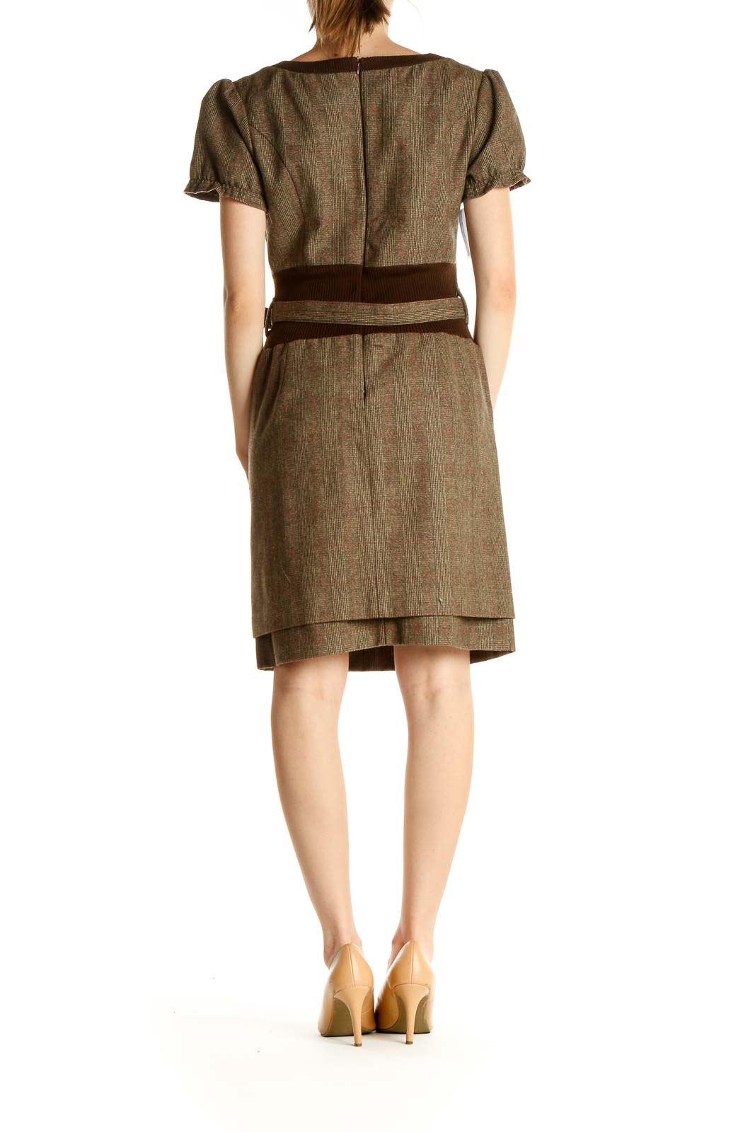 Brown Work Sheath Dress