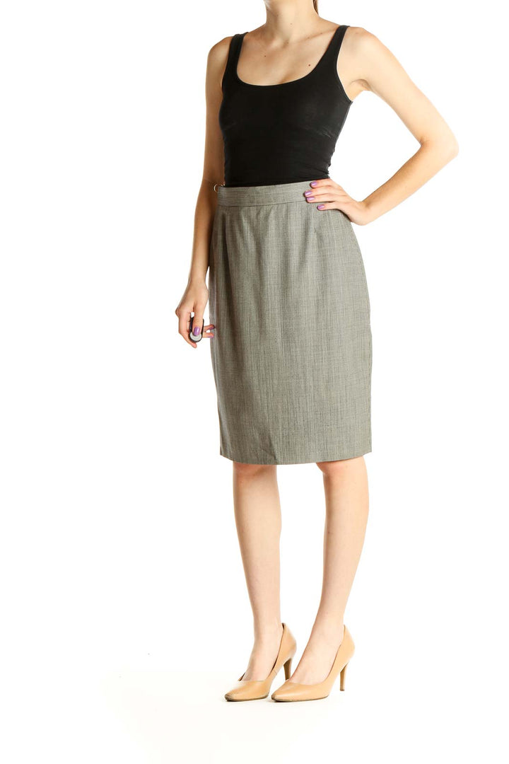 Gray Textured Brunch Pencil Skirt