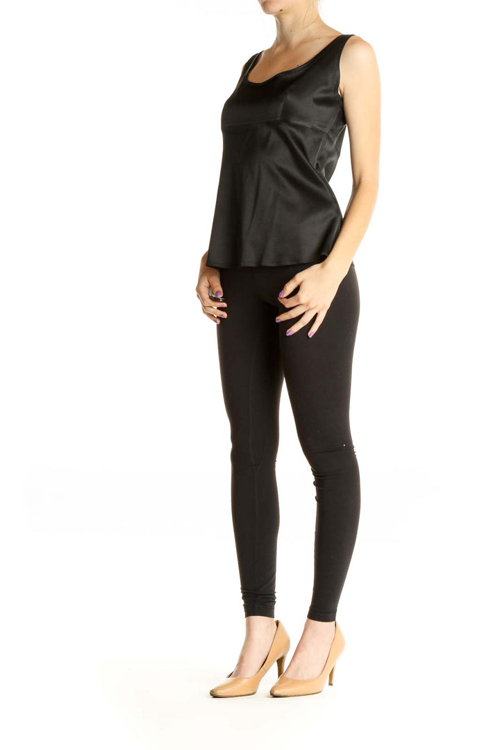 Black Solid Chic Tank Top