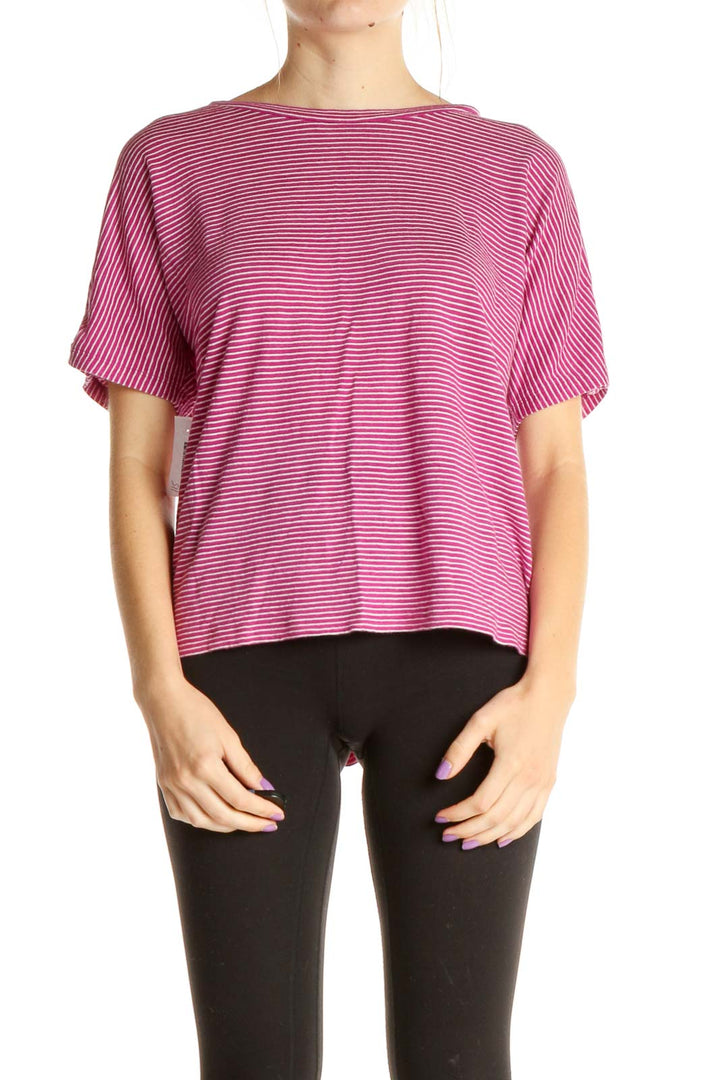 Pink Striped All Day Wear T-Shirt